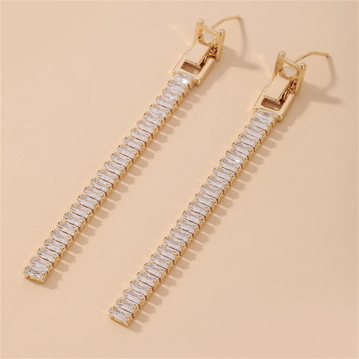 Crystal & 18K Gold-Plated Belt Drop Earrings