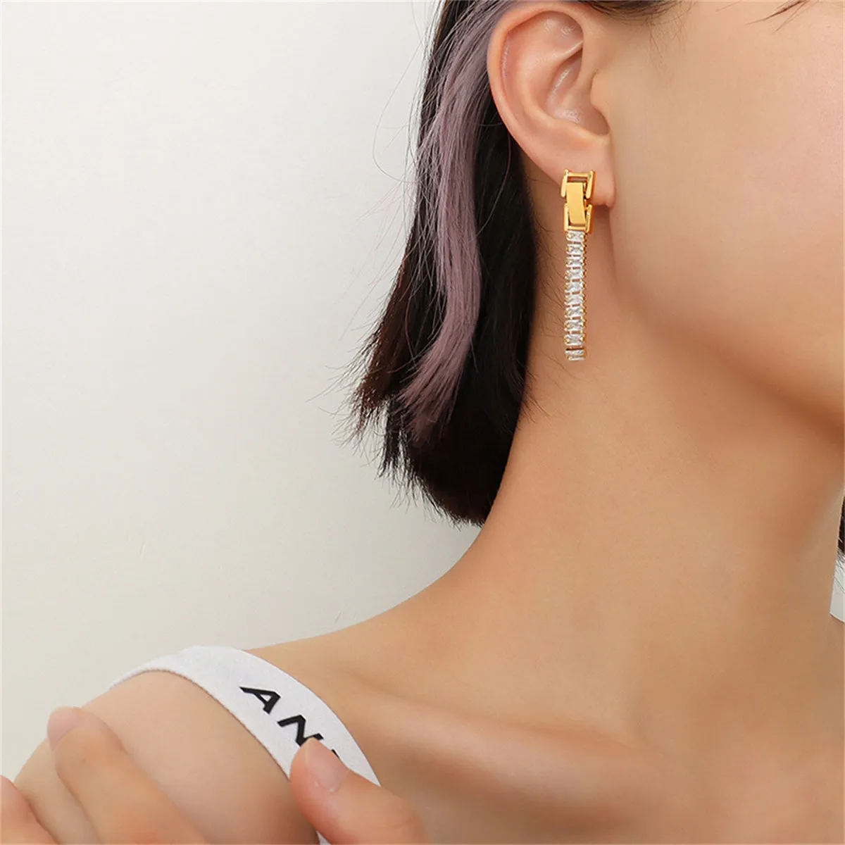 Crystal & 18K Gold-Plated Belt Drop Earrings