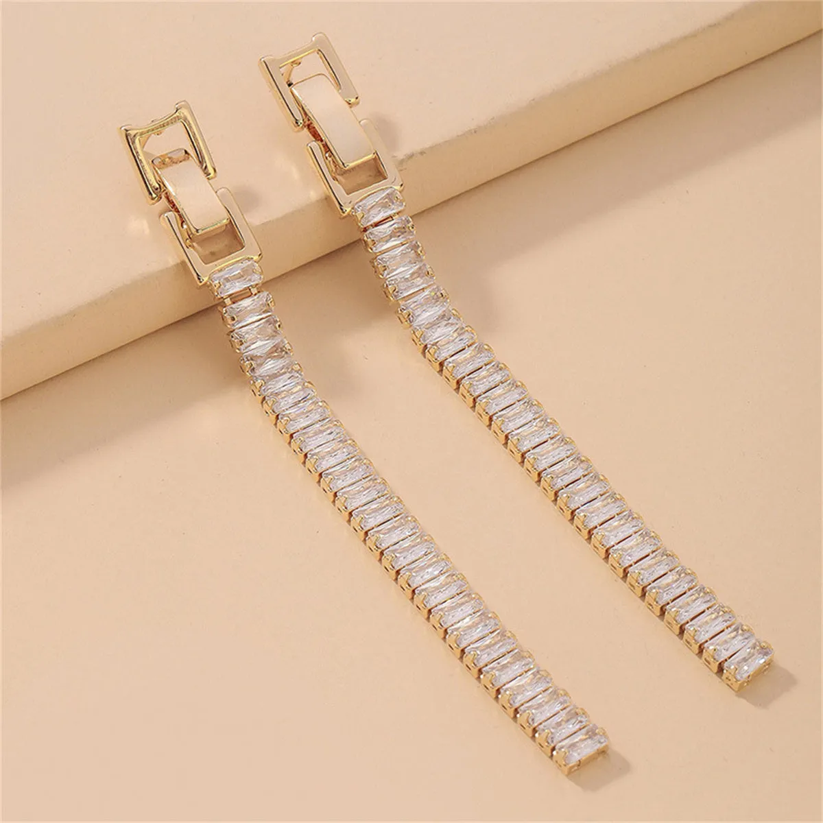 Crystal & 18K Gold-Plated Belt Drop Earrings