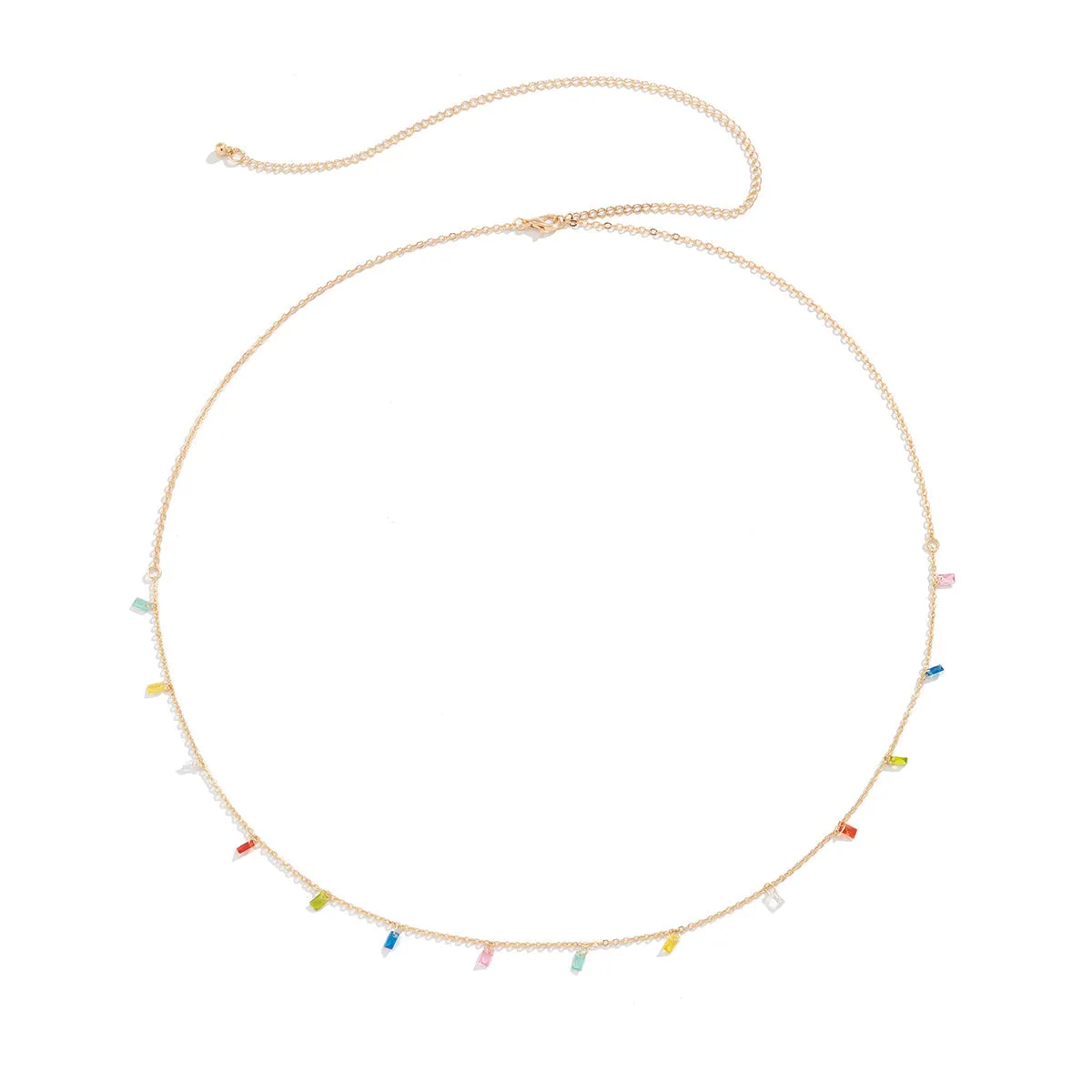Crystal & 18K Gold-Plated Multicolor Waist Chain