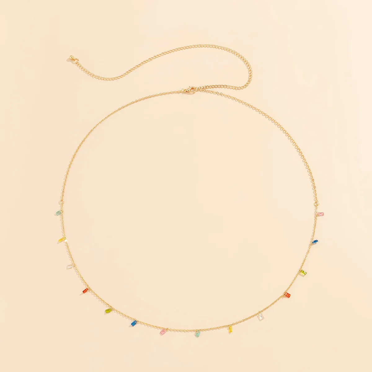 Crystal & 18K Gold-Plated Multicolor Waist Chain