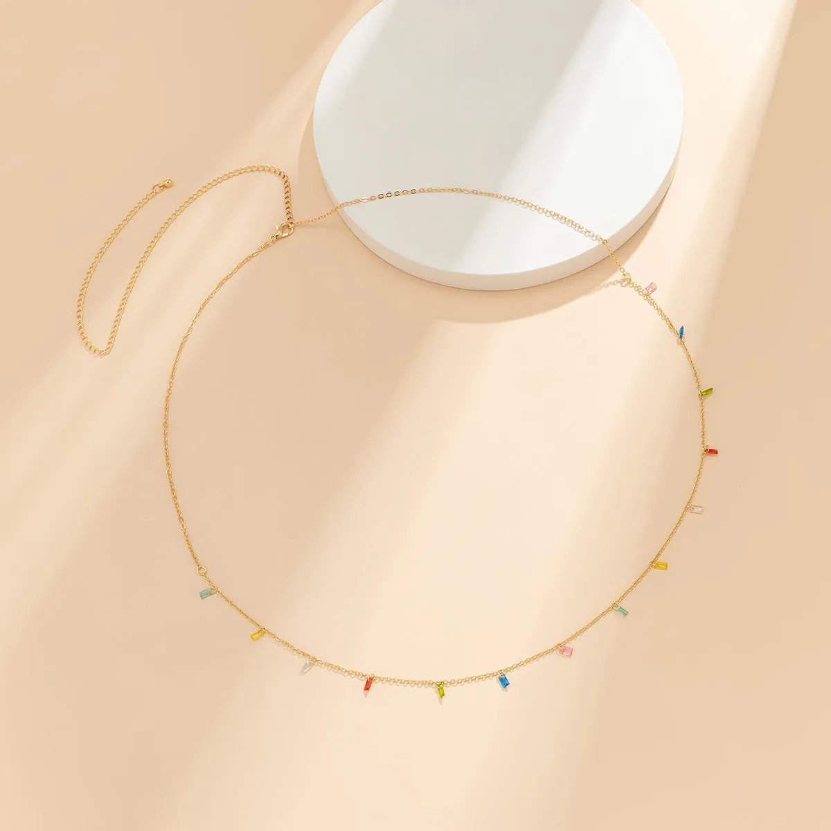 Crystal & 18K Gold-Plated Multicolor Waist Chain