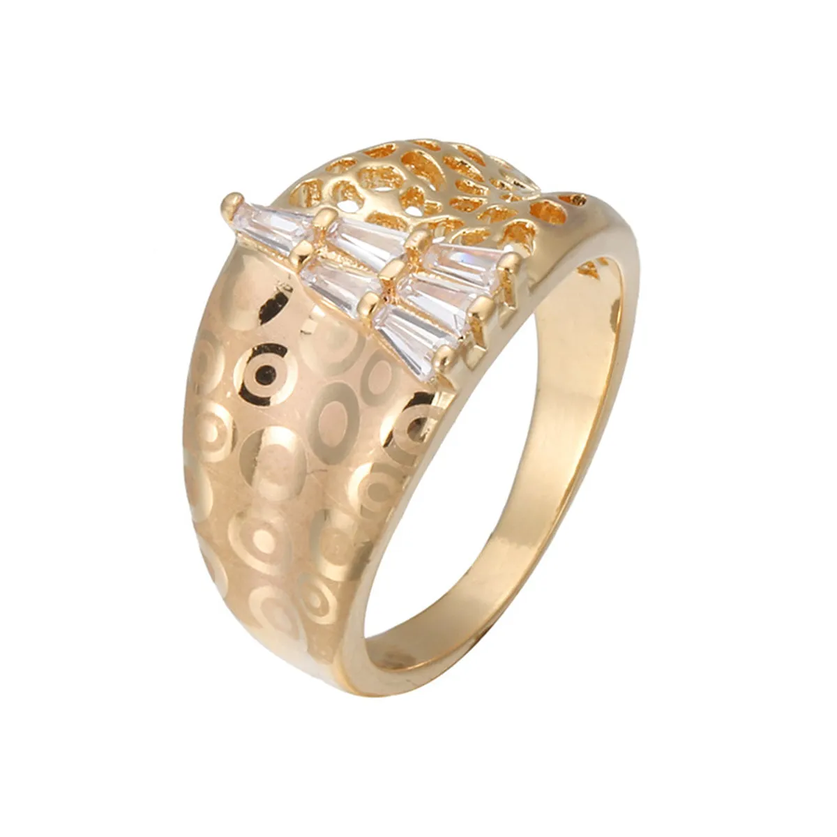 Crystal & Gold-Plated Tower Ring