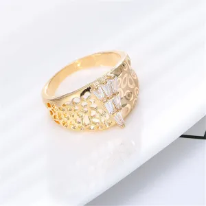 Crystal & Gold-Plated Tower Ring