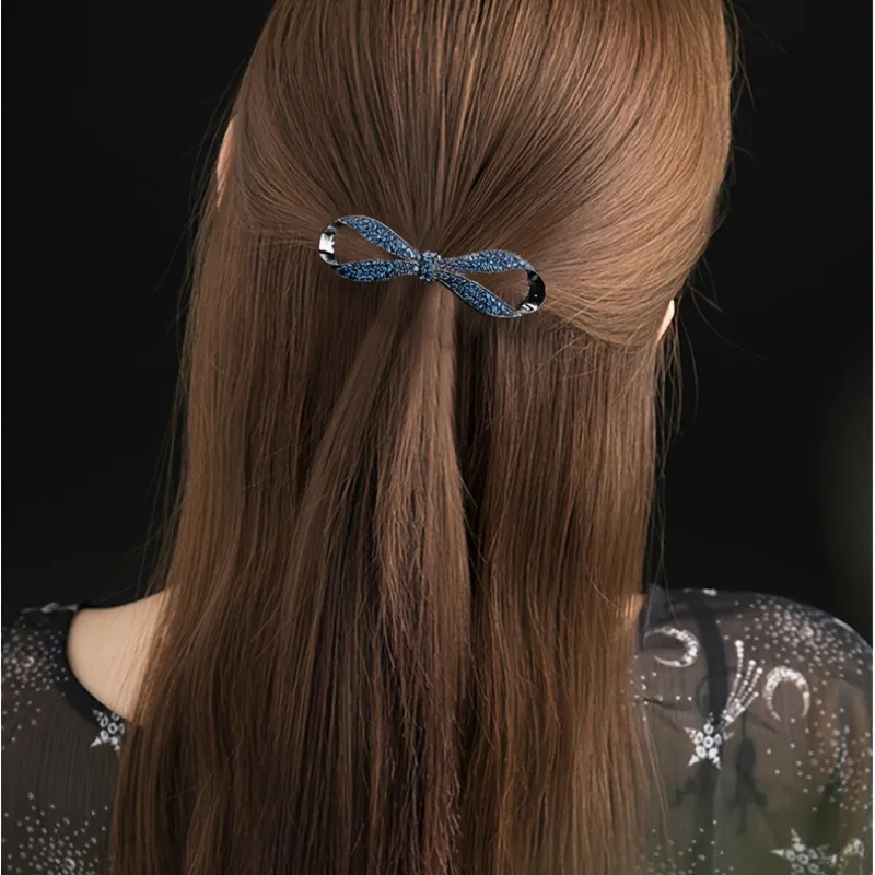Crystal Bowknot Spring Hair Clip