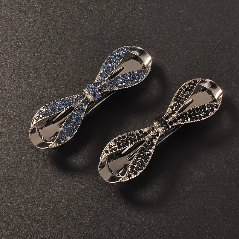 Crystal Bowknot Spring Hair Clip