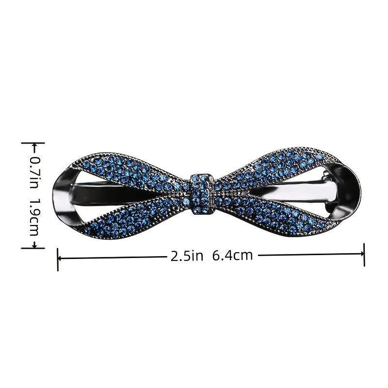 Crystal Bowknot Spring Hair Clip