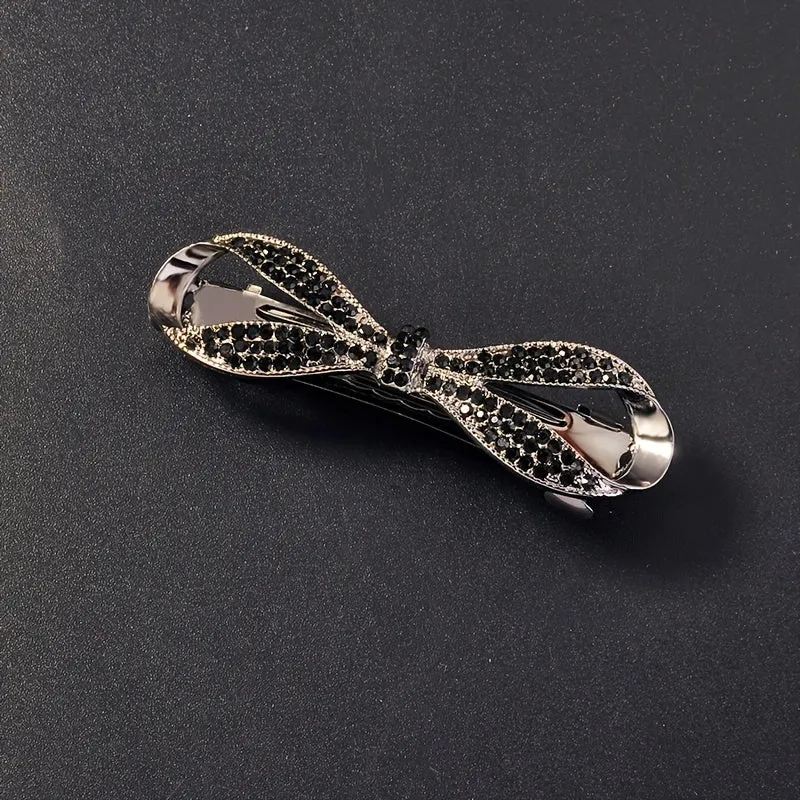 Crystal Bowknot Spring Hair Clip