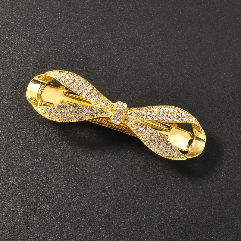 Crystal Bowknot Spring Hair Clip