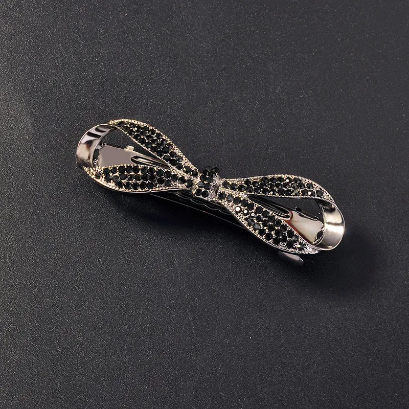 Crystal Bowknot Spring Hair Clip