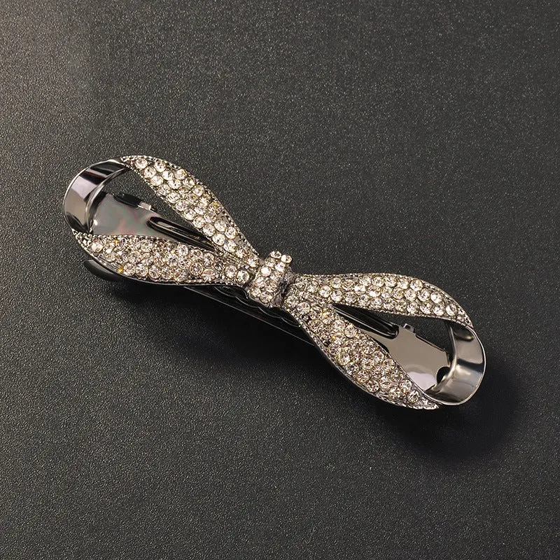 Crystal Bowknot Spring Hair Clip