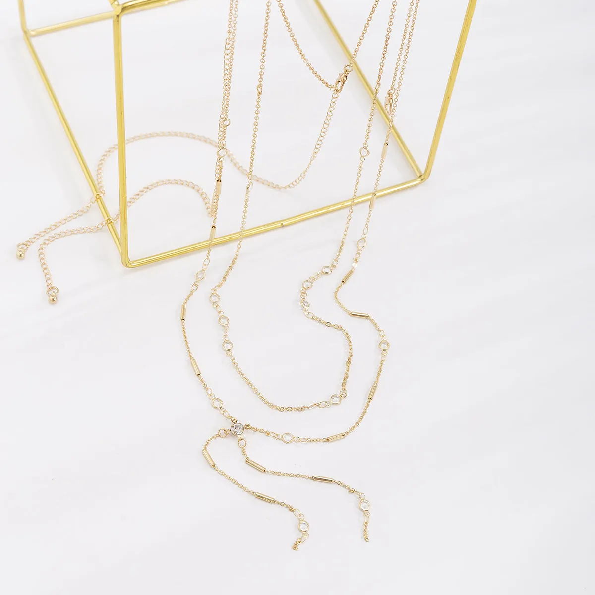 Cubic Zirconia & 18K Gold-Plated Waist Chain Set