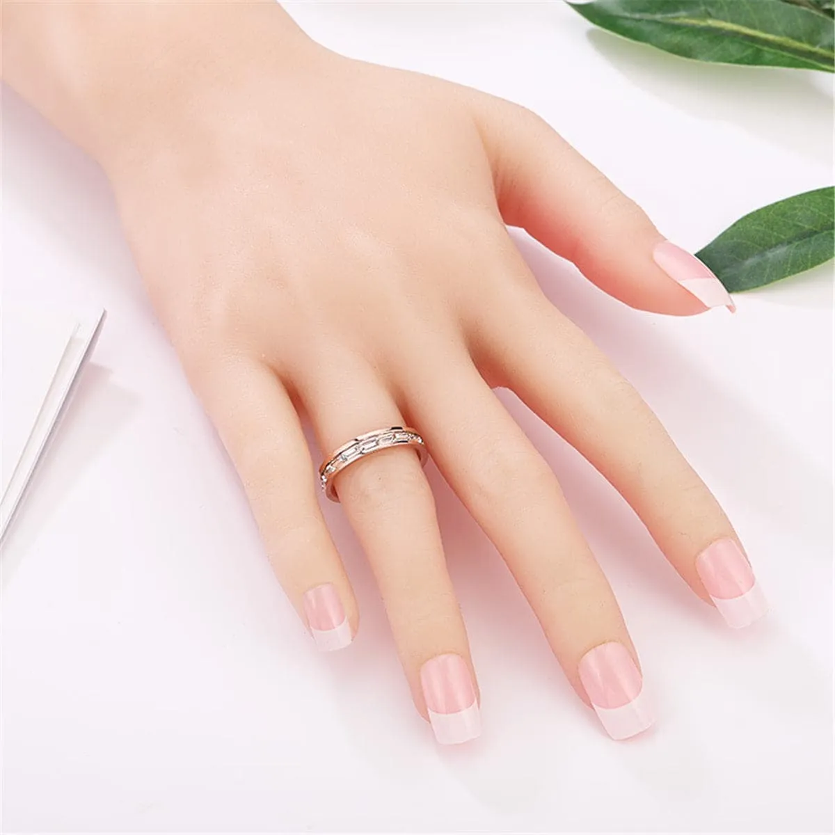 Cubic Zirconia & 18K Rose Gold-Plated Baguette-Cut Bang