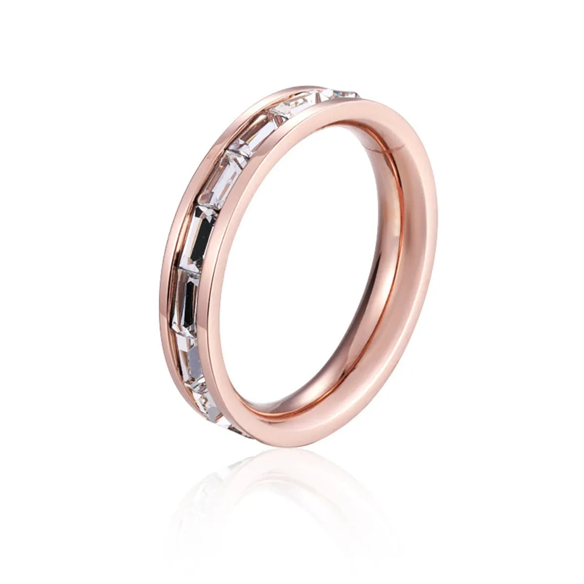Cubic Zirconia & 18K Rose Gold-Plated Baguette-Cut Bang