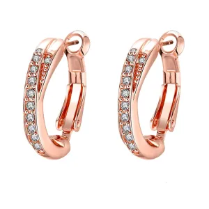 Cubic Zirconia & 18K Rose Gold-Plated Hoop Earrings