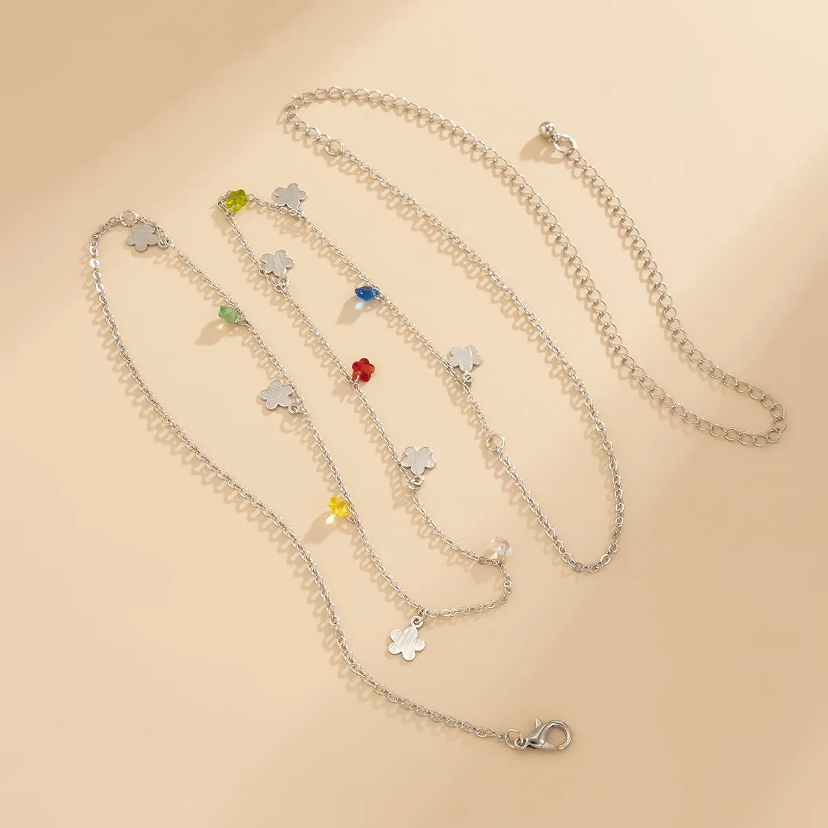 Cubic Zirconia & Silver-Plated Flower Waist Chain