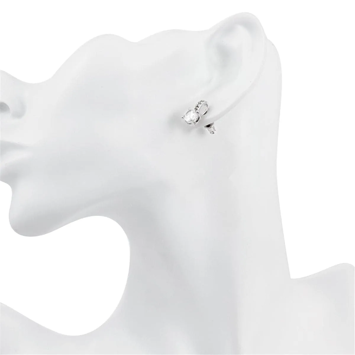 Cubic Zirconia & Silver-Plated Square Drop Earrings