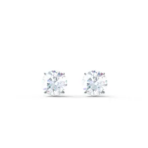 Custom Round Brilliant Diamond Stud Earrings