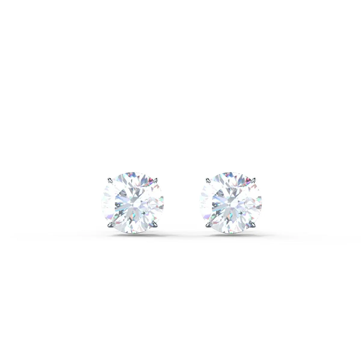 Custom Round Brilliant Diamond Stud Earrings