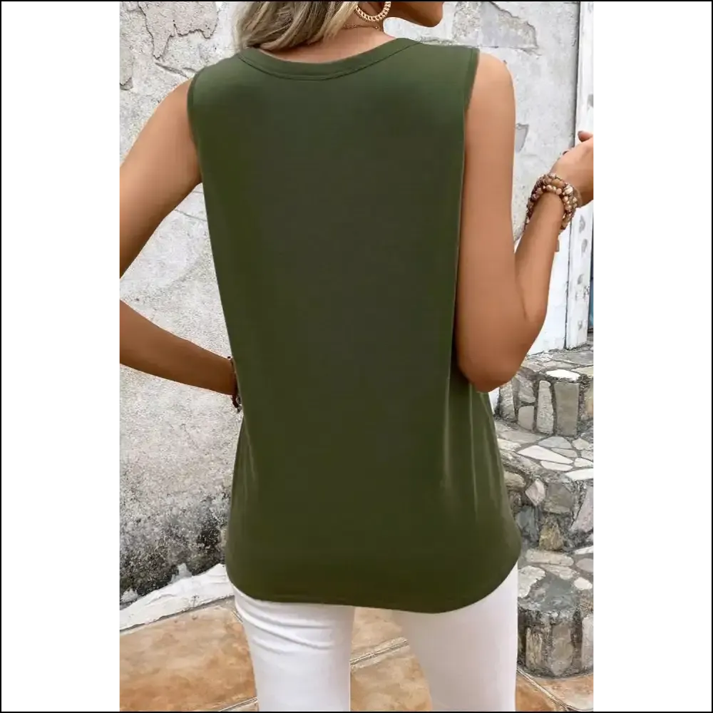 Cutout Round Neck Tank - Chic & Stylish Women's Essential