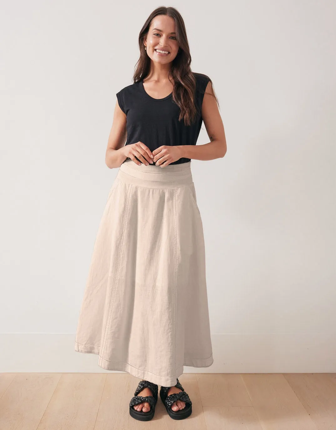 Dakota Linen Skirt - Natural