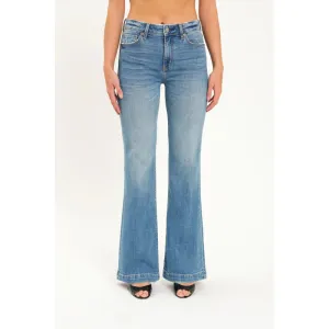 Daze Denim Heart Breaker Mid Rise Flare - Text Me