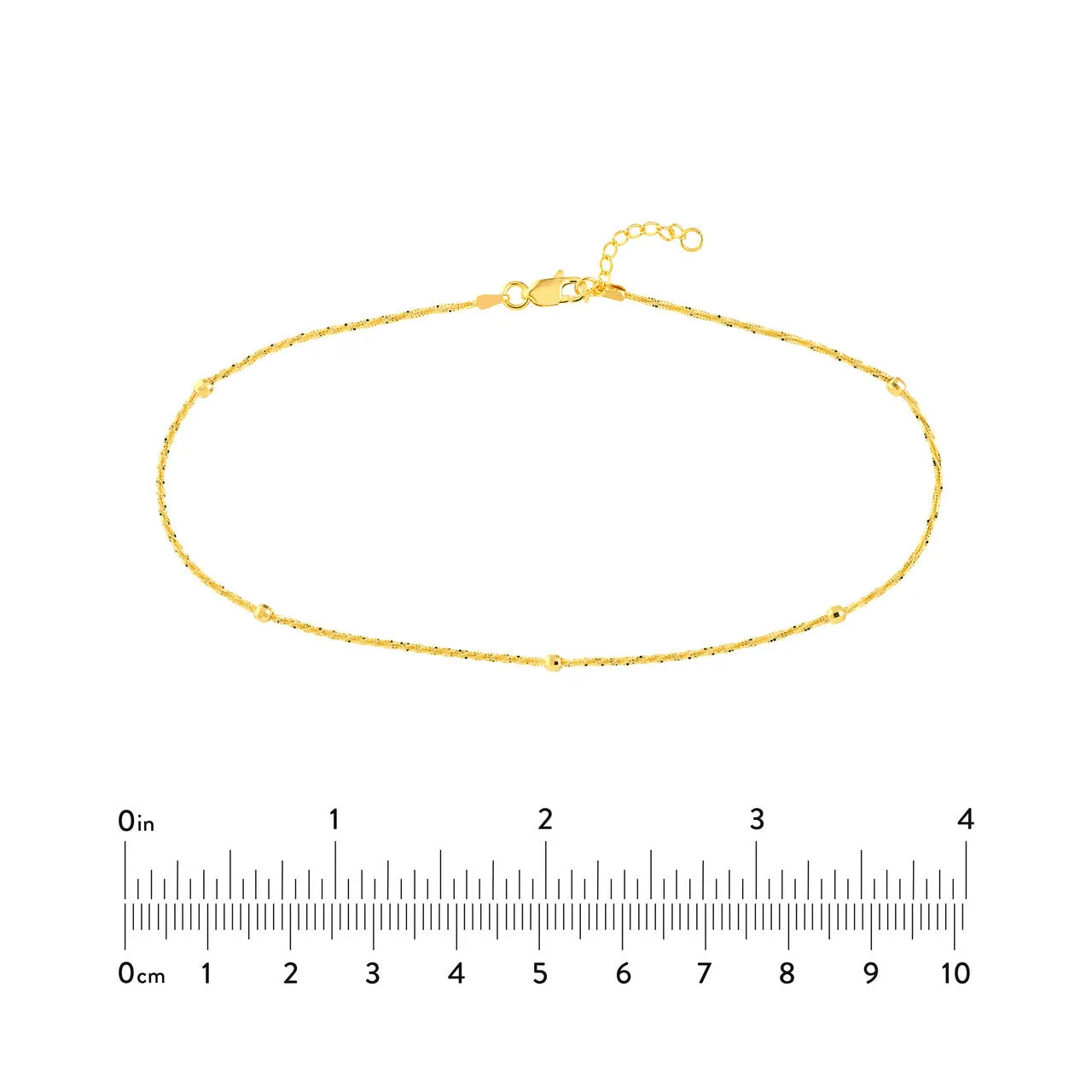 D/C Beads on Axis Chain Adjustable Anklet