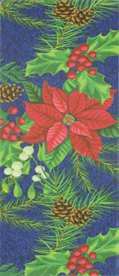 Denim Poinsettia Knee Highs
