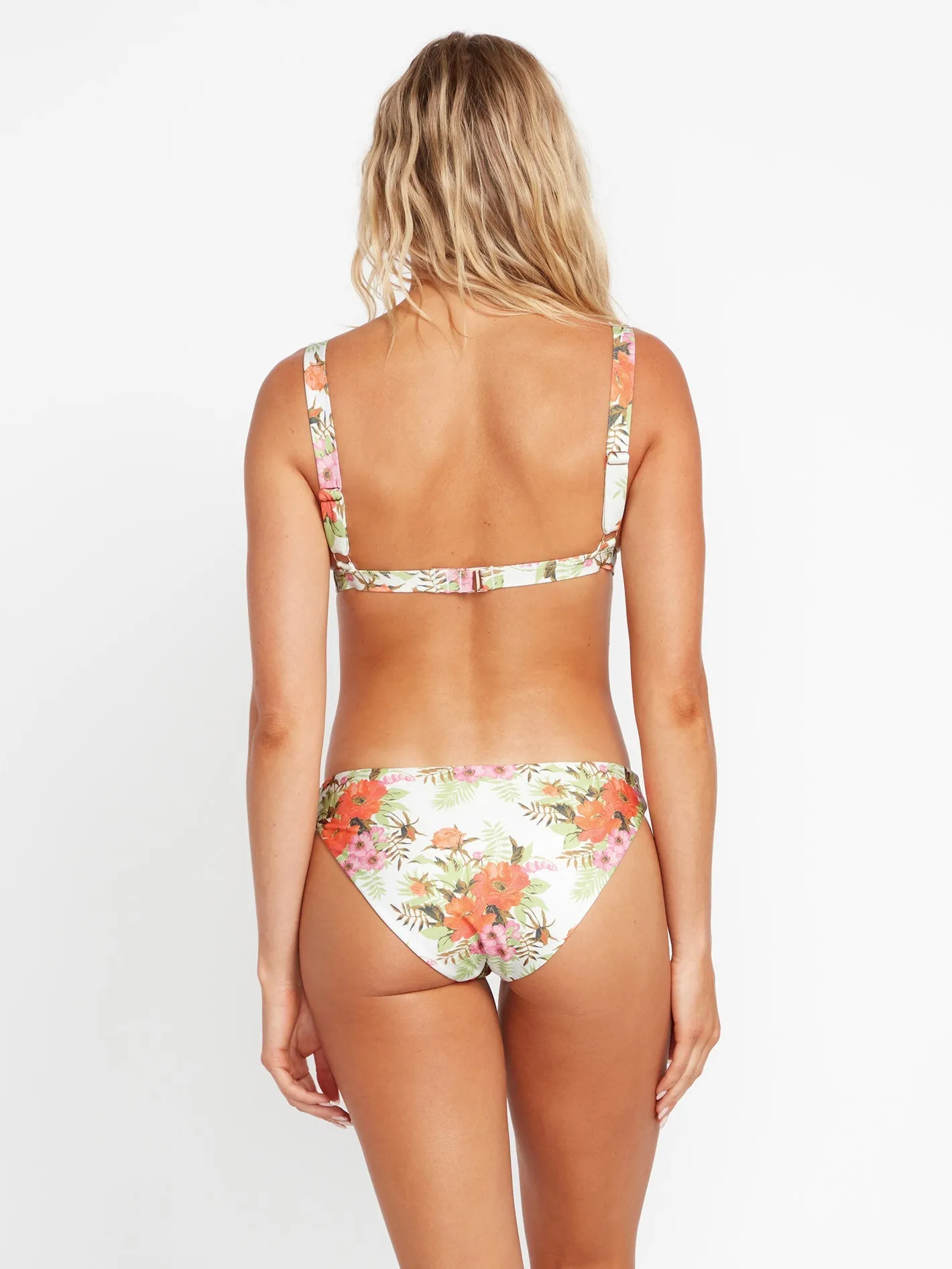 Desert Blooms Triangle Bikini Top - WHITE COMBO
