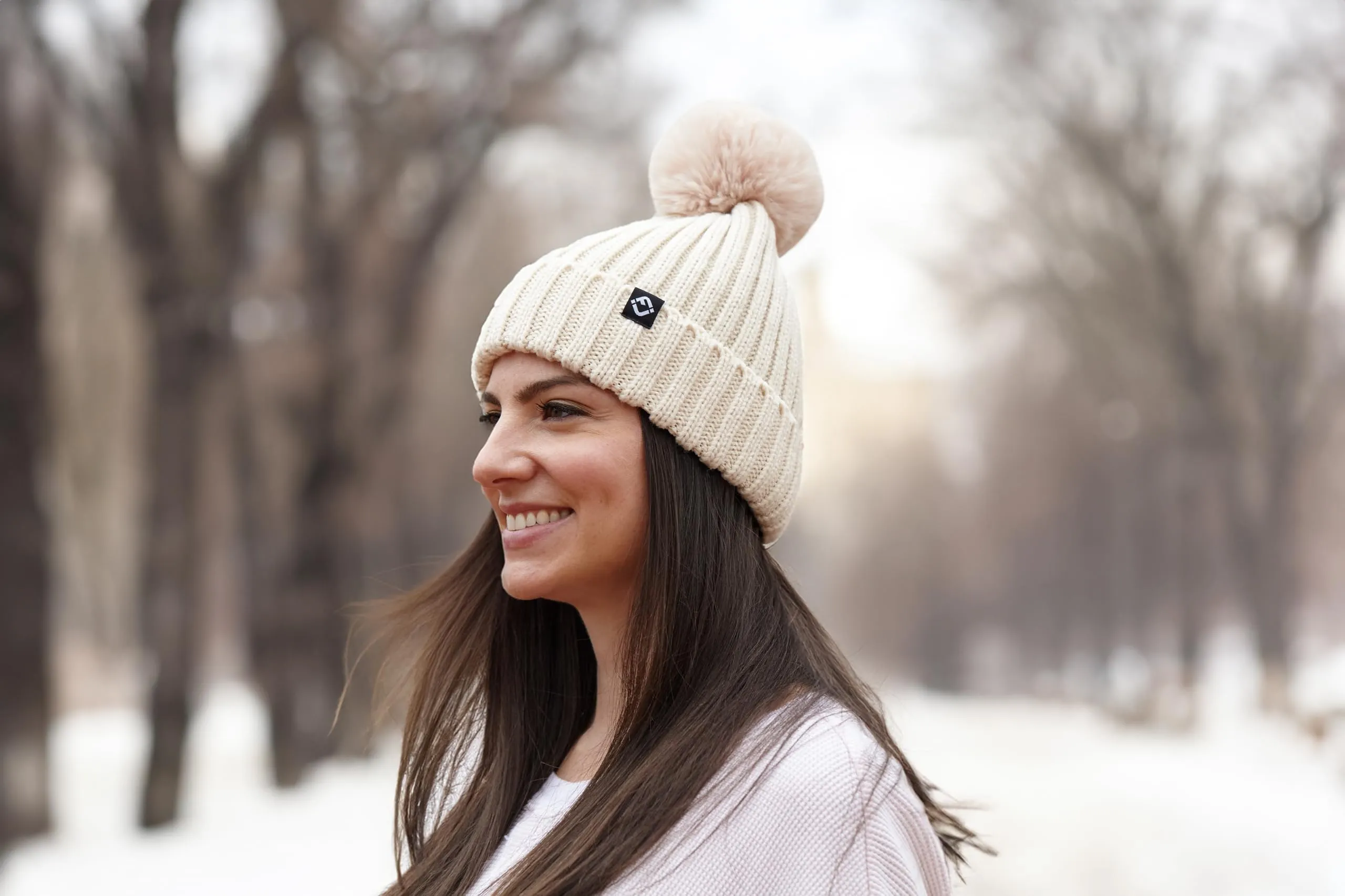 Detachable Faux Fur Pom Beanie by Funky Junque