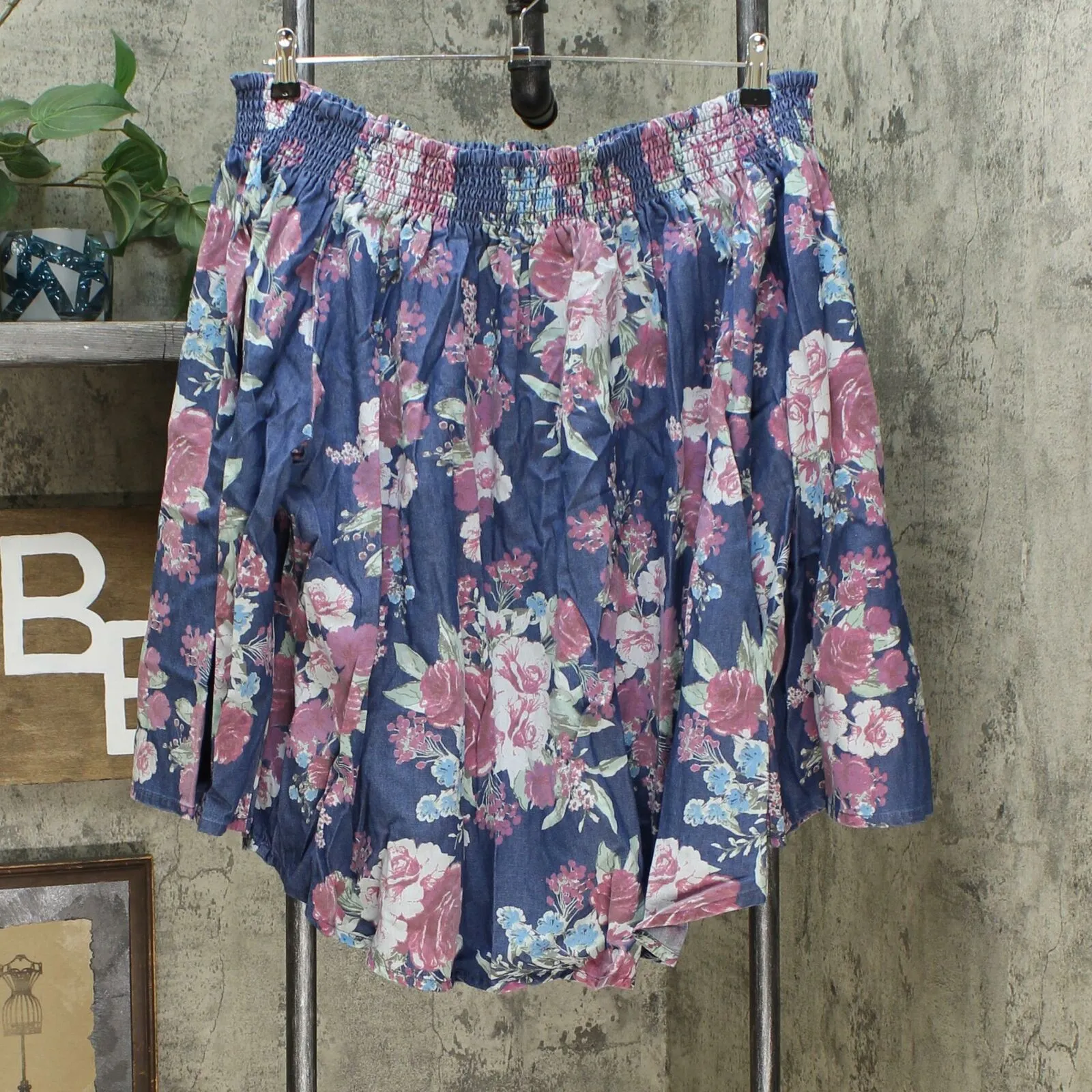 DG2 by Diane Gilman Women's Plus Size Off the Shoulder Floral SoftCell Top