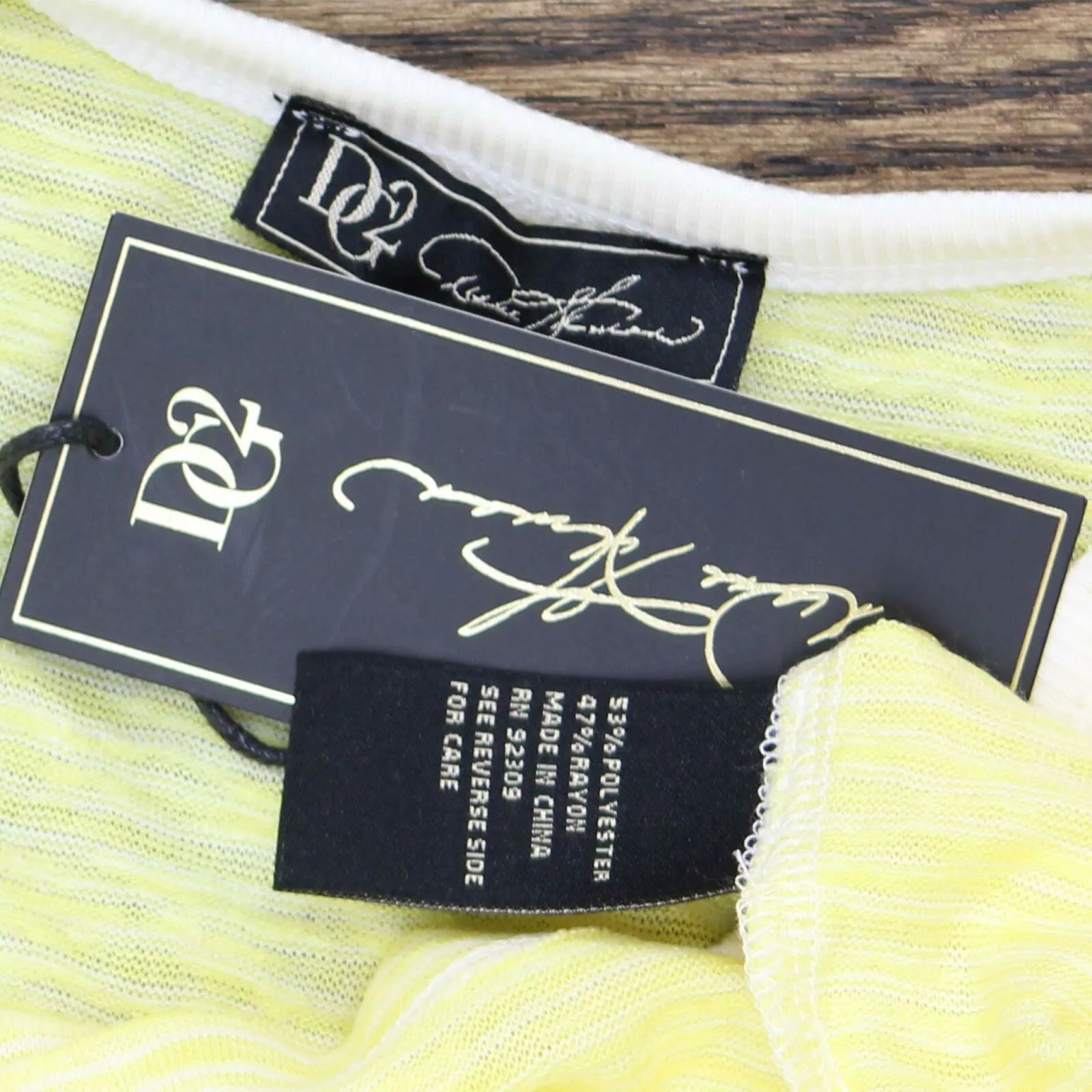 DG2 by Diane Gilman Women's Side Ruffle Striped Tank Top