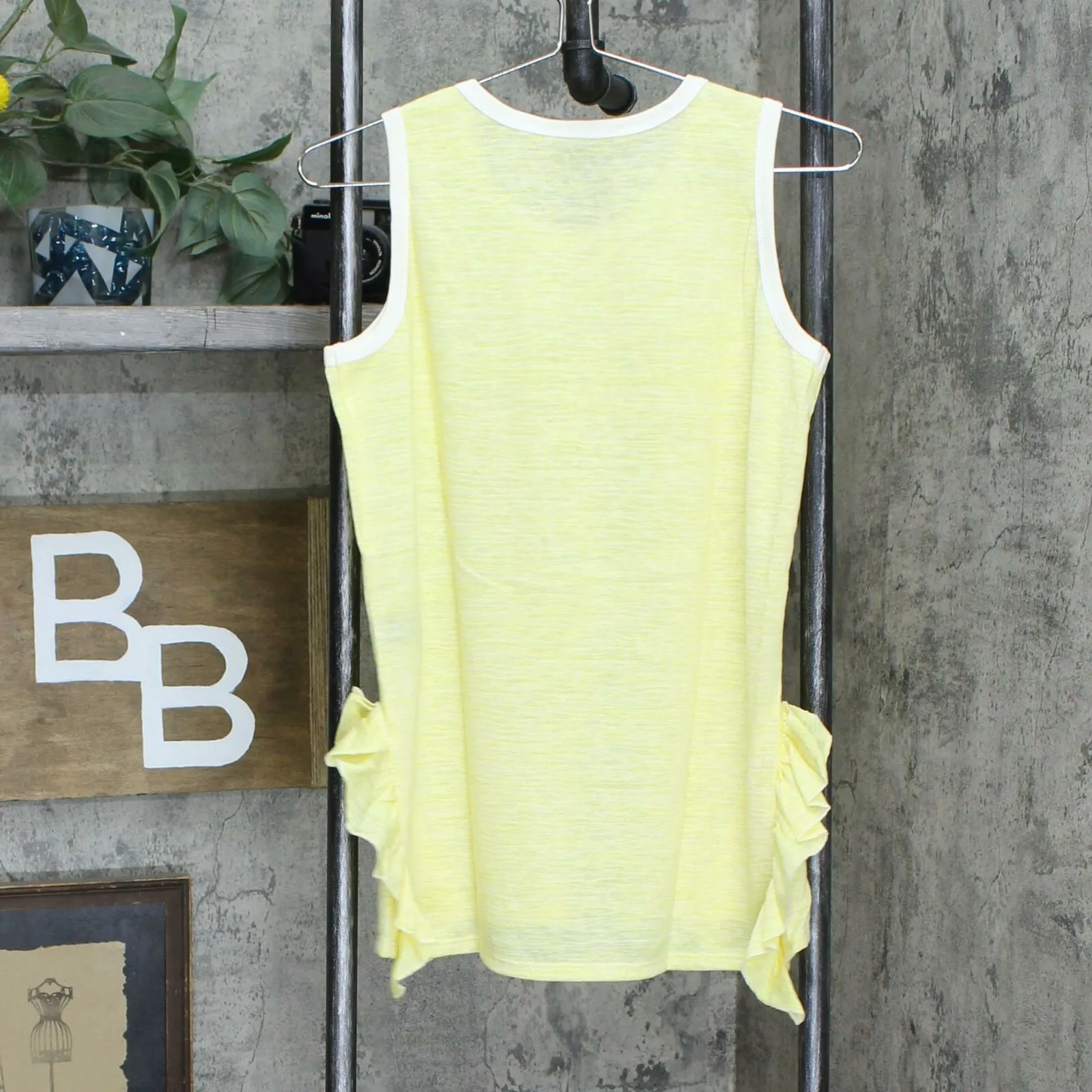 DG2 by Diane Gilman Women's Side Ruffle Striped Tank Top