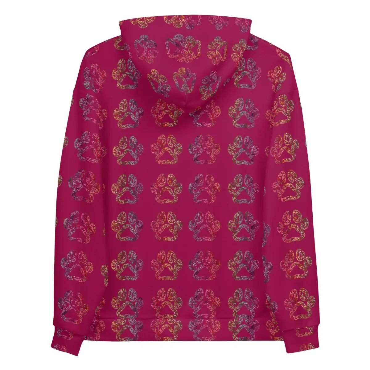 Dog Mom Burgundy Paw Prints Hoodie