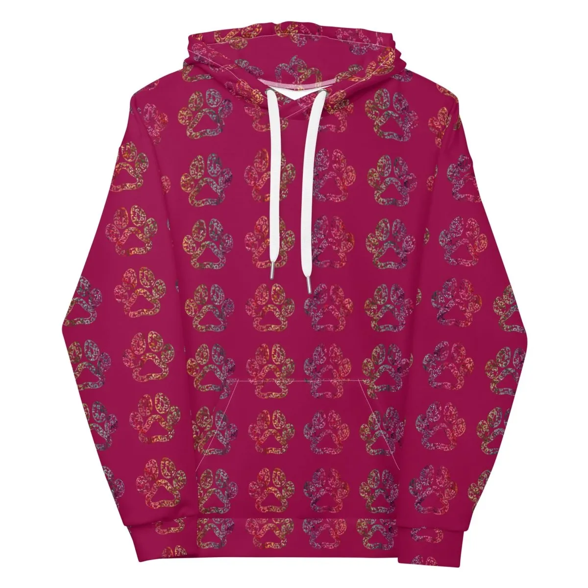 Dog Mom Burgundy Paw Prints Hoodie