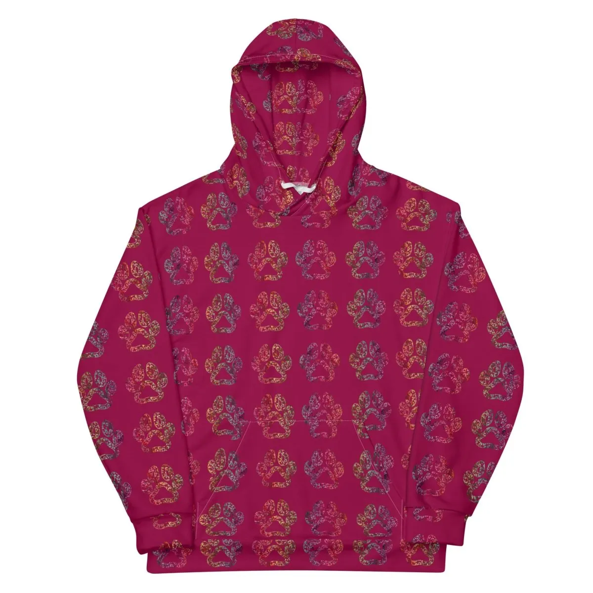 Dog Mom Burgundy Paw Prints Hoodie