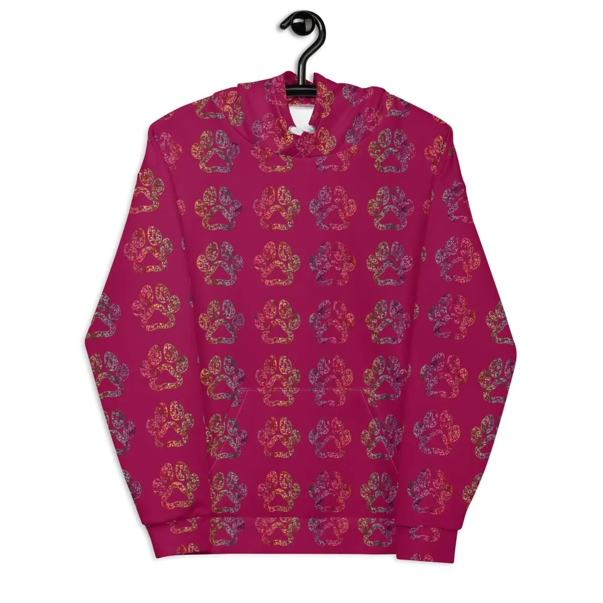Dog Mom Burgundy Paw Prints Hoodie