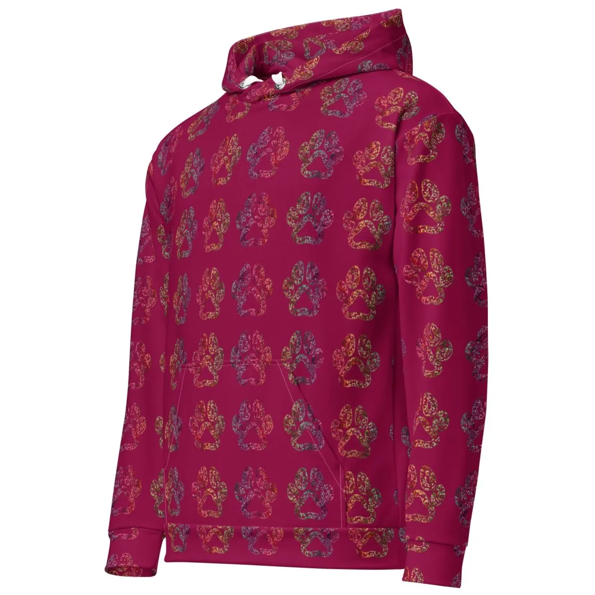 Dog Mom Burgundy Paw Prints Hoodie