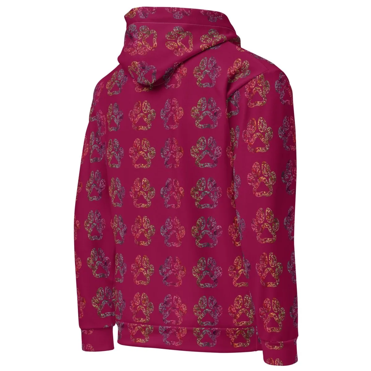 Dog Mom Burgundy Paw Prints Hoodie