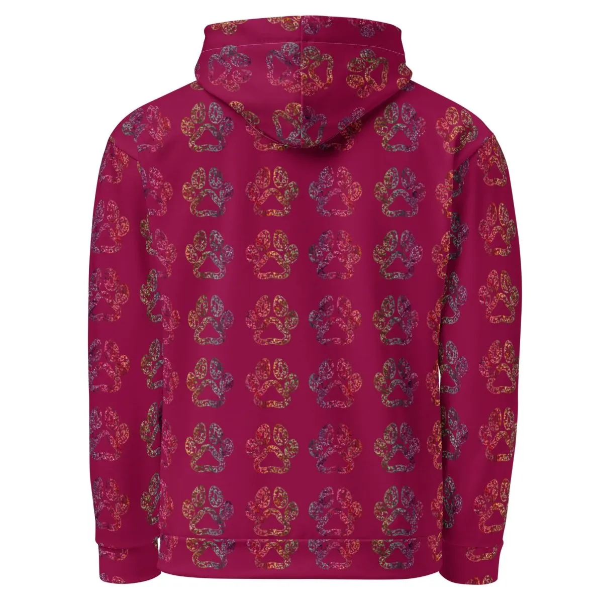 Dog Mom Burgundy Paw Prints Hoodie