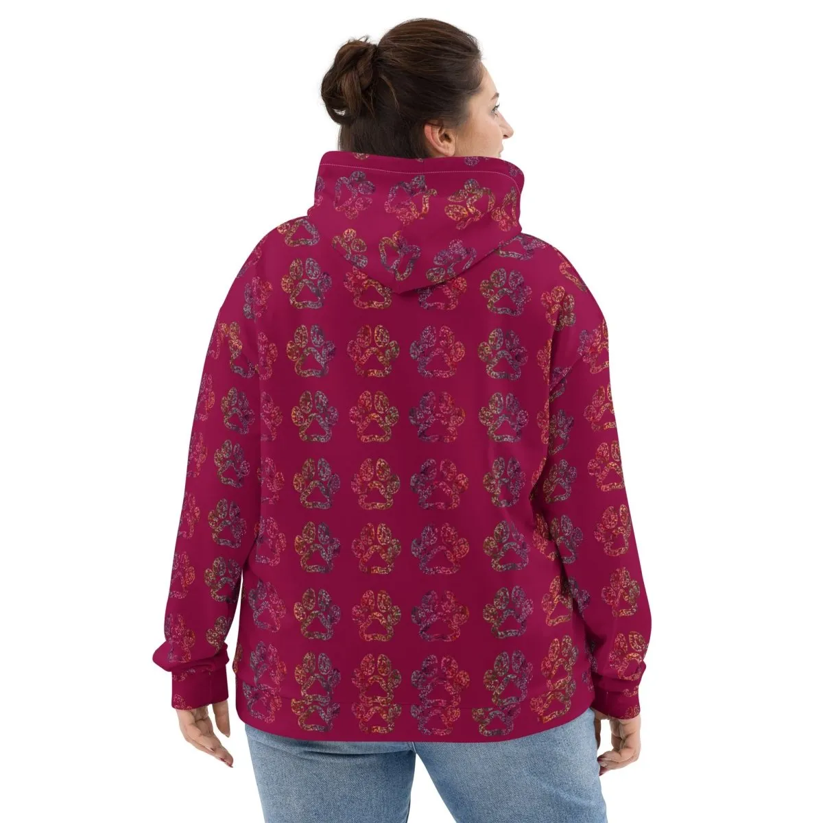 Dog Mom Burgundy Paw Prints Hoodie