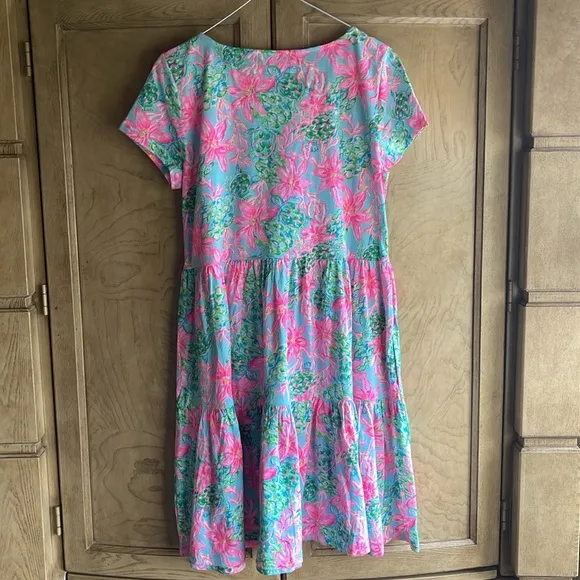 EASTER SALE! Lilly Pulitzer 🔥 Geanna Short Sleeve Surf Blue So Shellegant Dress