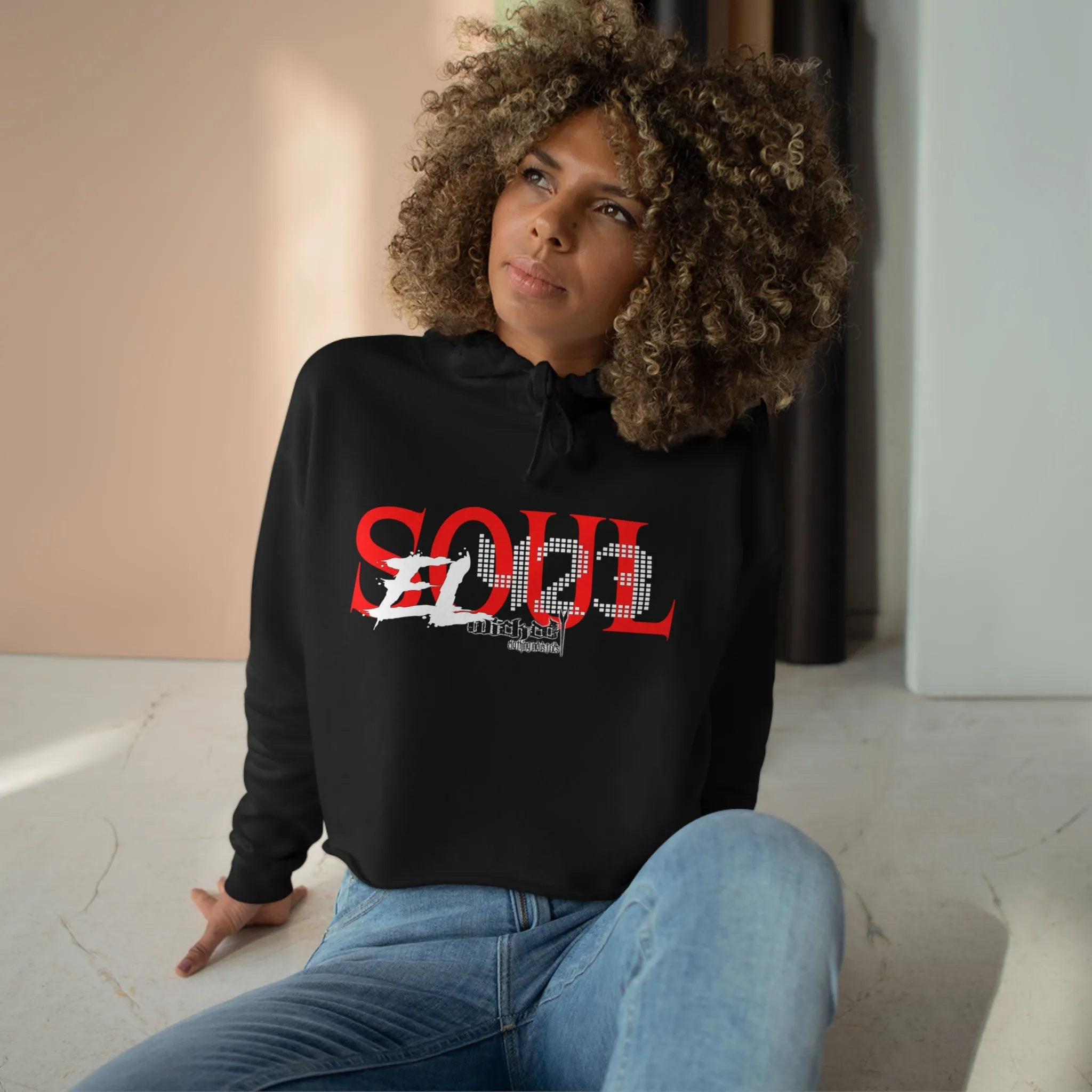 EL 423 Soul/ Red/White Crop Hoodie