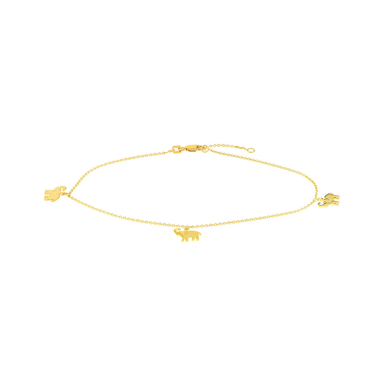 Elephant Trio Adjustable Anklet