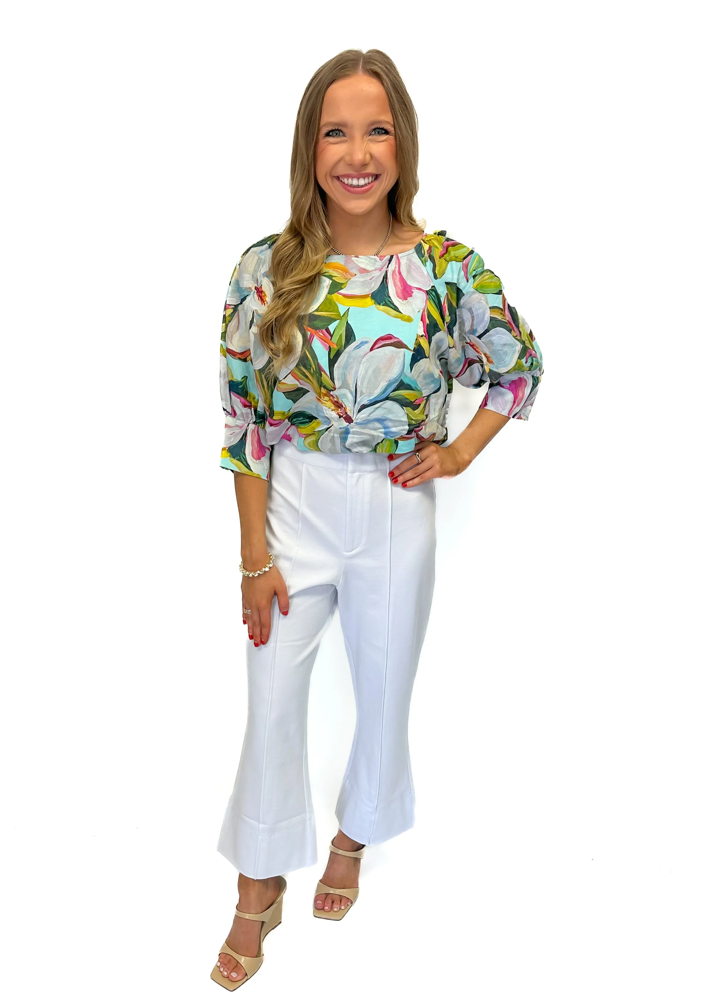Emily McCarthy Saylor Pant - White Ponte