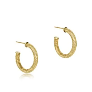 enewton | Round Gold 1.125" Post Hoop 4mm {Textured Twist}