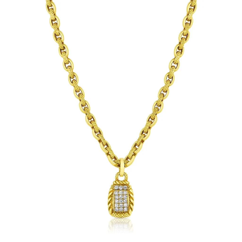 Estate Judith Ripka 18kt Yellow Gold Diamond Necklace