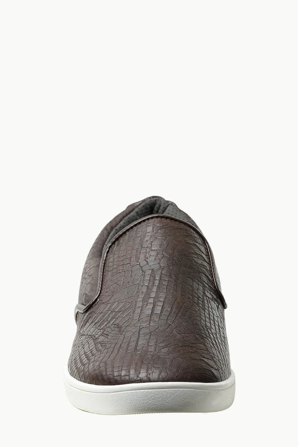 Faux Leather Loafer Plimsolls