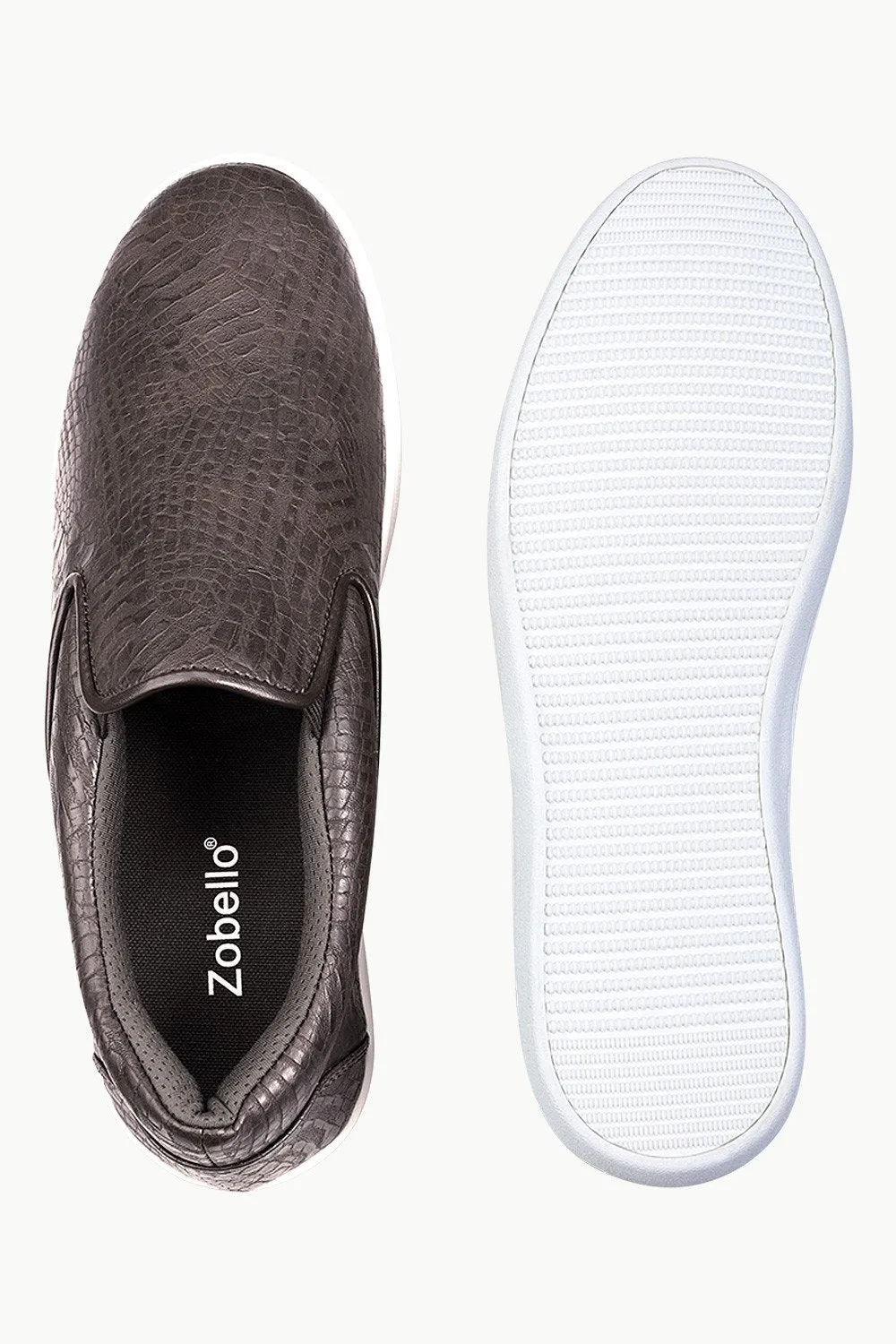 Faux Leather Loafer Plimsolls