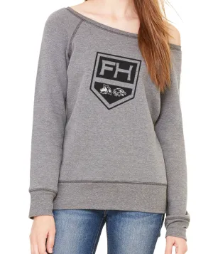 FHNE HOCKEY Bella & Canvas Wide Neck Sweatshirt